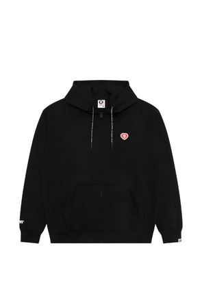 AAPE BY *A BATHING APE® zip-up heart-motif hoodie - Black
