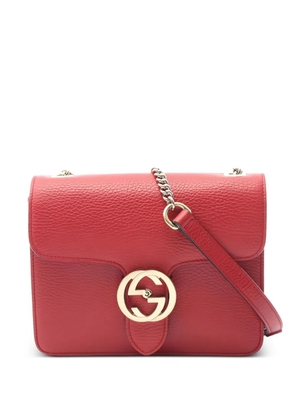 Gucci Pre-Owned 2010s Interlocking G chain leather shoulder bag - Red