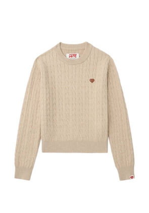 APEE™ by *A BATHING APE® cable-knit heart sweater - Neutrals