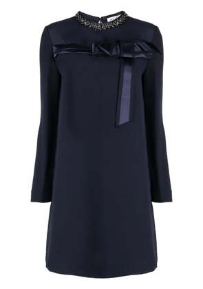 Dice Kayek crystal-embellished silk minidress - Blue