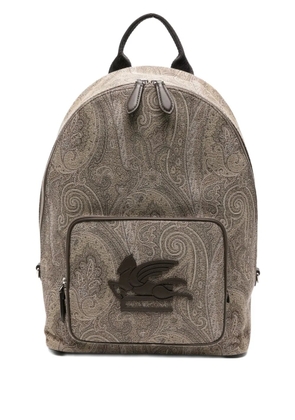 ETRO paisley-print logo-appliqué backpack - Brown