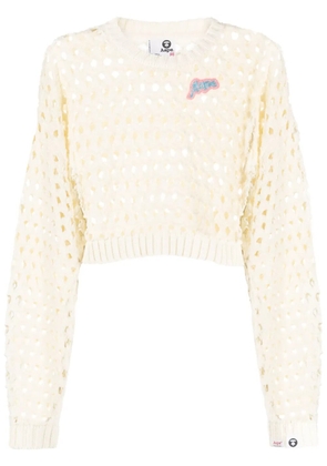 AAPE BY *A BATHING APE® open-knit cropped jumper - White