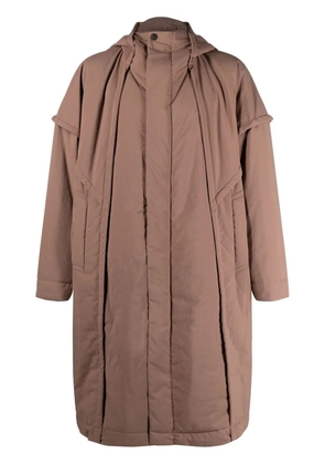 Homme Plissé Issey Miyake Frame hooded padded coat - Brown