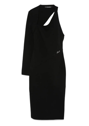 Karl Lagerfeld asymmetric jersey midi dress - Black
