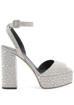 Giuseppe Zanotti New Betty Sparkle 120mm platform sandals - Grey