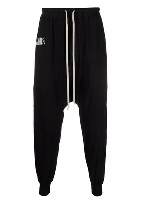 Rick Owens DRKSHDW logo-print drop-crotch trousers - Black