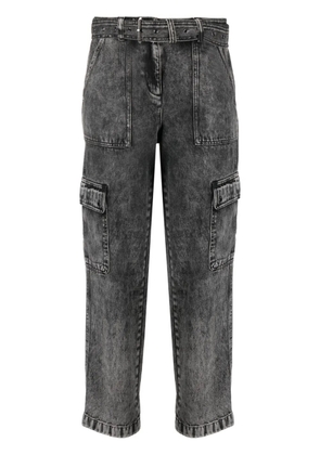 Michael Michael Kors belted washed straight-leg jeans - Black