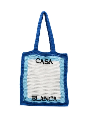 Casablanca Atlantis crochet-knit tote bag - Blue