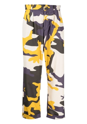 The Power For The People camouflage-pattern cropped cotton trousers - Neutrals