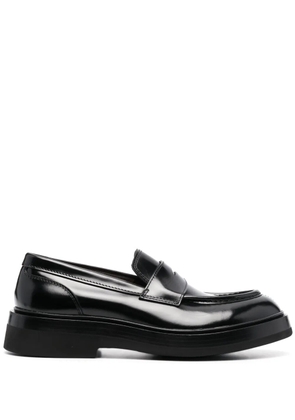 Santoni patent-finish leather loafers - Black