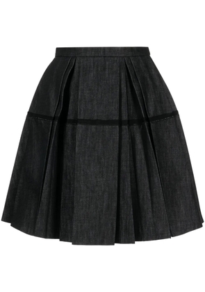 Dice Kayek high-waisted pleated denim skirt - Black