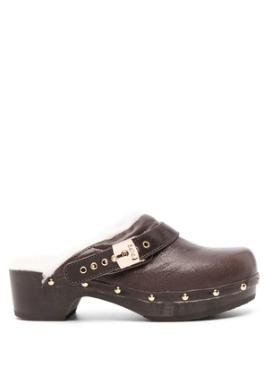 Scholl Pescura Robin 50mm leather clogs - Brown