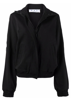 Off-White logo-tape track jacket - Black