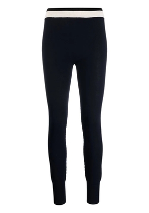 Jil Sander contrast-stripe knitted leggings - Blue