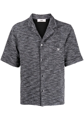 GmbH logo-plaque mélange-effect shirt - Grey