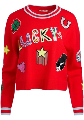 alice + olivia Gleeson patch-embellished jumper - Red