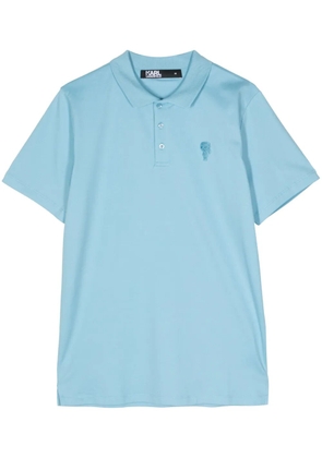 Karl Lagerfeld Ikonik embroidered polo shirt - Blue