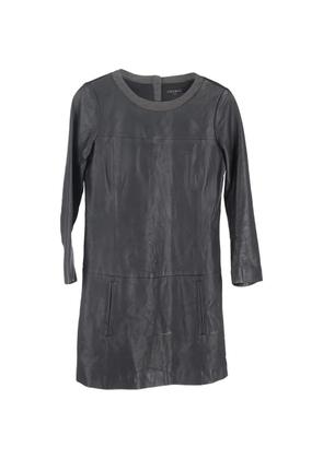 Theory long-sleeve leather mini dress - Grey