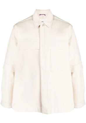 OAMC short-sleeve overlay cotton shirt jacket - Neutrals