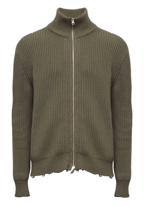 MM6 Maison Margiela ribbed zip-up cotton jacket - Green