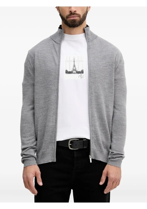 Karl Lagerfeld zip-up logo-embroidered sweater - Grey