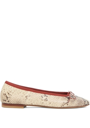 Mansur Gavriel Dance snake-print leather ballet flats - Neutrals