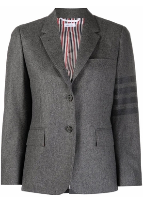 Thom Browne 4-Bar stripe cropped button-front blazer - Grey