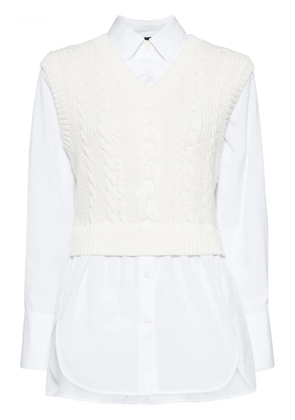 Juun.J layered long-sleeve shirt - White