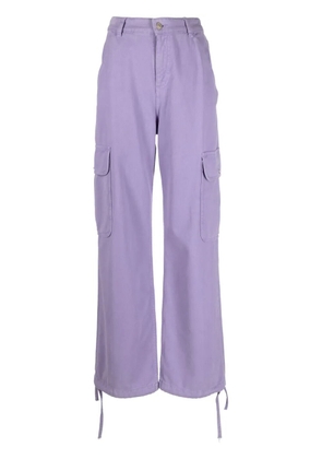 MOSCHINO JEANS logo-patch cotton cargo trousers - Purple
