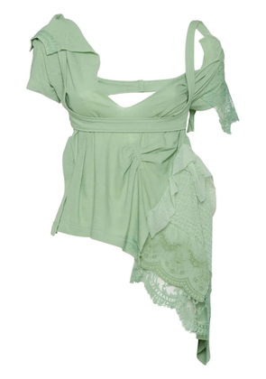 DSQUARED2 embroidered asymmetric top - Green
