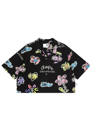 AAPE BY *A BATHING APE® logo-print button-up shirt - Black