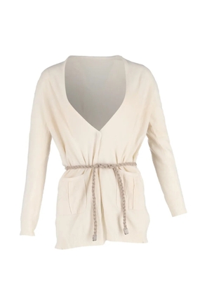 Brunello Cucinelli Vintage belted cardigan - White