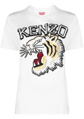 Kenzo logo-embroidered cotton T-shirt - White