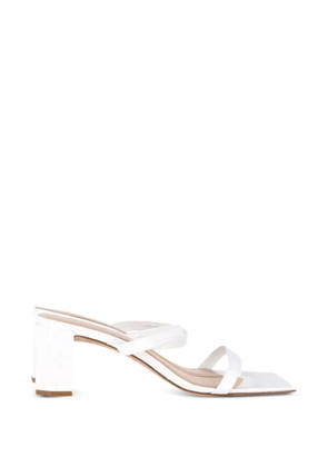 BY FAR crocodile-effect heeled sandals - White