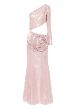 JEAN-LOUIS SABAJI floral-detail sequinned dress - Pink