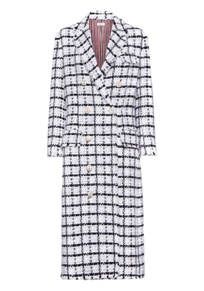 Thom Browne checked coat - White