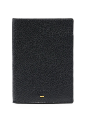 Doucal's logo-debossed leather passport holder - Blue