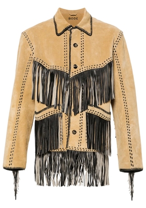 BODE Appalachian fringed suede jacket - Neutrals