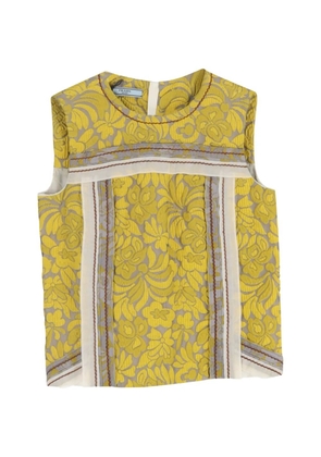 Prada Pre-Owned floral-print sleeveless top - Yellow