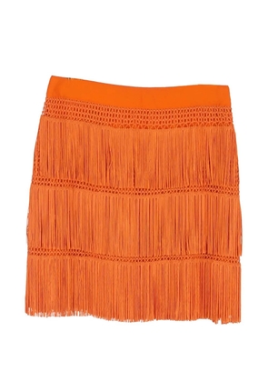 Alberta Ferretti Vintage fringed mini skirt - Orange