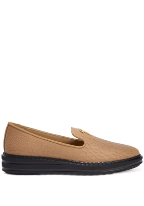 Giuseppe Zanotti Tim logo-lettering loafers - Neutrals