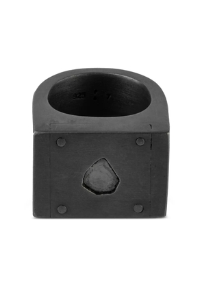 Parts of Four sterling-silver Plate Single blue ring - Black