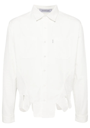 JUNTAE KIM square petal corset shirt - White