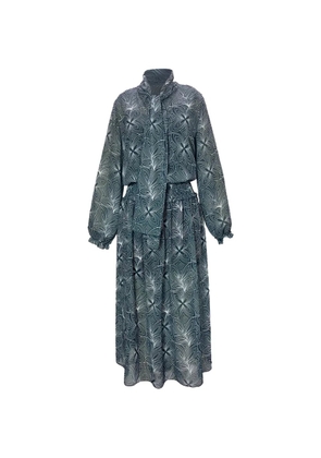 Chloé Vintage tie-neck printed midi dress - Blue