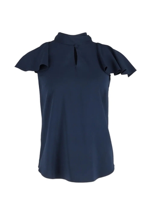Oscar de la Renta Pre-Owned flutter-sleeve tie top - Blue