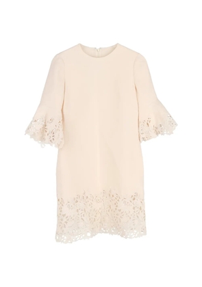Valentino Garavani Pre-Owned lace-detail panelled midi dress - Neutrals