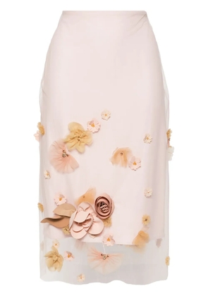 Viktor & Rolf floral-appliqué skirt - Pink