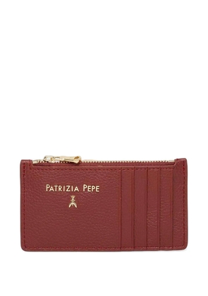 Patrizia Pepe logo-lettering leather card holder - Red