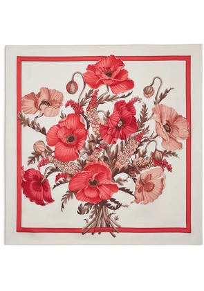 Ferragamo floral-print silk scarf - White
