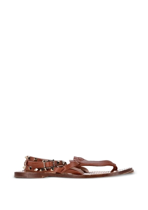 Valentino Garavani Pre-Owned rockstud-embellished T-strap sandals - Brown
